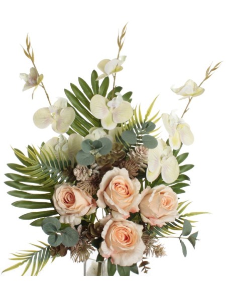 Mayorista Ramo Encarado Rosas Orquidea Tacto Salmon Decoración Santos | Mundo Flor