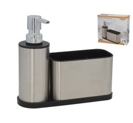 DOSIFICADOR JABON COCINA ACERO CON PORTA ESTROPAJO