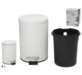 PAPELERA CON PEDAL 3L 16,8X21X24,5CM BLANCA