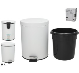 PAPELERA CON PEDAL 5L 20,5X20,5X27CM BLANCA
