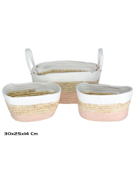 SET 3 CESTAS NATURA  30X25X14CM