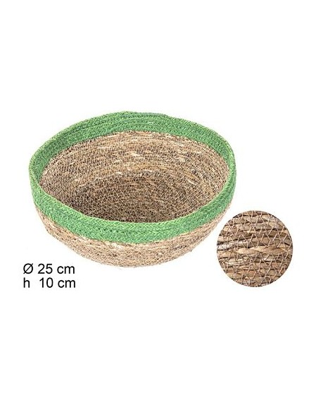 BOWL REDONDO SEAGRASS CON BORDE YUTE