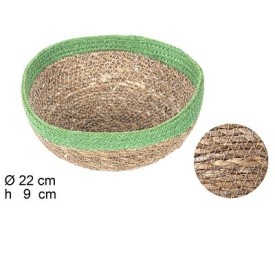 BOWL REDONDO SEAGRASS CON BORDE YUTE (7326)