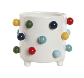 MACETERO DOLOMITE 17X17X14 BOLAS BLANCO