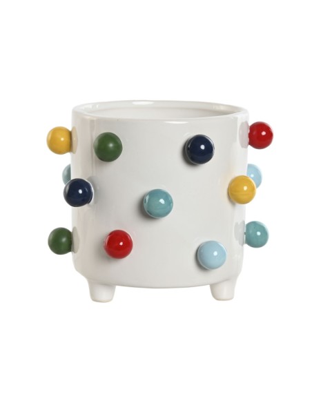 MACETERO DOLOMITE 17X17X14 BOLAS BLANCO