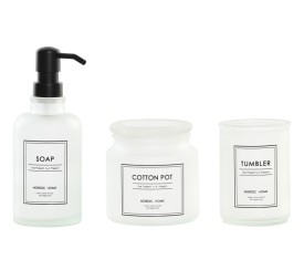 BAÑO SET 3 CRISTAL 7,5X7,5X20 400ML GLASEADO