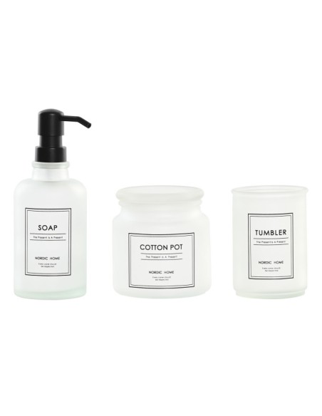 BAÑO SET 3 CRISTAL 7,5X7,5X20 400ML GLASEADO