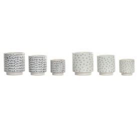 MACETERO SET 3 CERAMICA 14X14X14 PINCELADAS 2 SURT