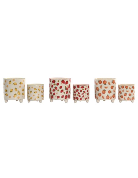 MACETERO SET 2 CERAMICA 13,5X13,5X15 FRUTAS 3 SURT