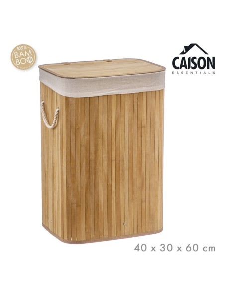 CESTO PARA ROPA BAMBU FORRADO CON TELA