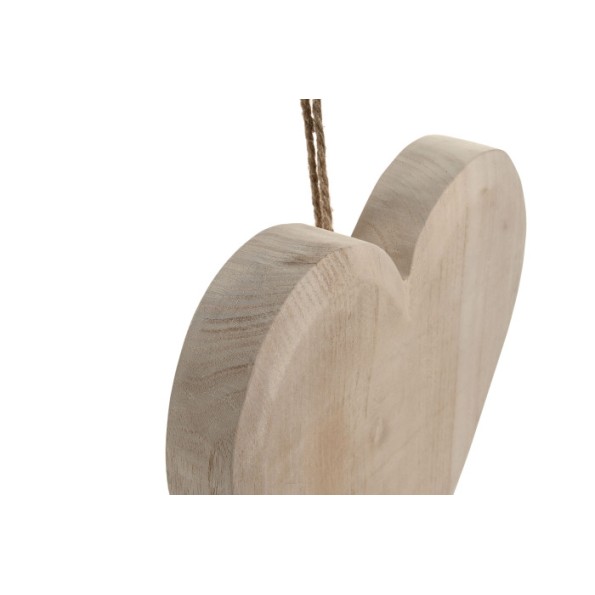 DECORACION PARED SET 3 PAULOWNIA 30X5X30 CORAZON