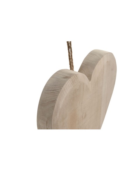 DECORACION PARED SET 3 PAULOWNIA 30X5X30 CORAZON