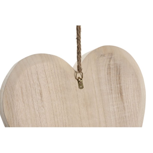 DECORACION PARED SET 3 PAULOWNIA 30X5X30 CORAZON