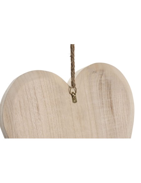 DECORACION PARED SET 3 PAULOWNIA 30X5X30 CORAZON