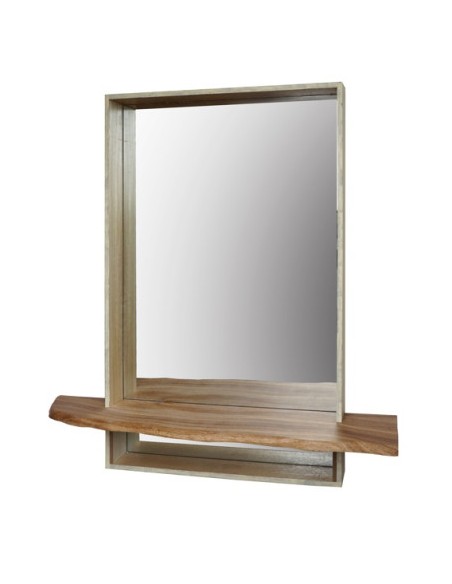 ESPEJO MDF 60X13X60 ESTANTERIA NATURAL