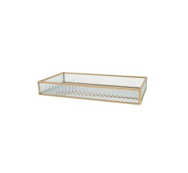 BANDEJA DECORACION CRISTAL METAL 30X15X4