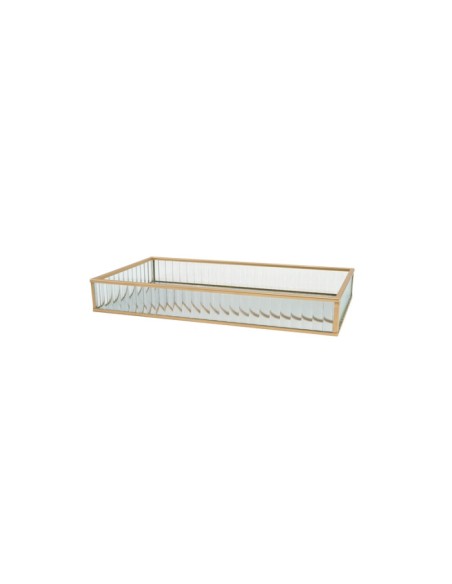 BANDEJA DECORACION CRISTAL METAL 30X15X4 BANDEJA DECORACION CRISTAL METAL 30X15X4