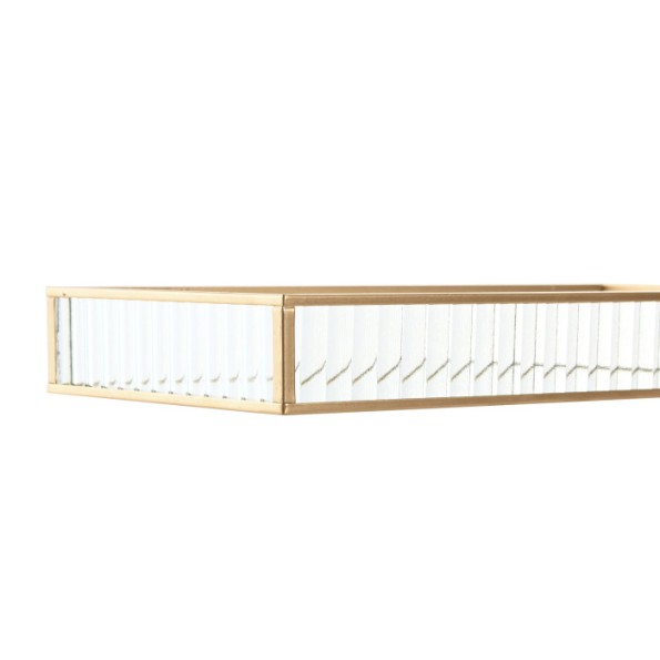 BANDEJA DECORACION CRISTAL METAL 30X15X4