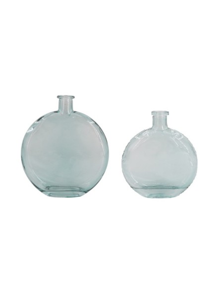 JARRON SET 2 CRISTAL 16,5X5X18,5 AZUL