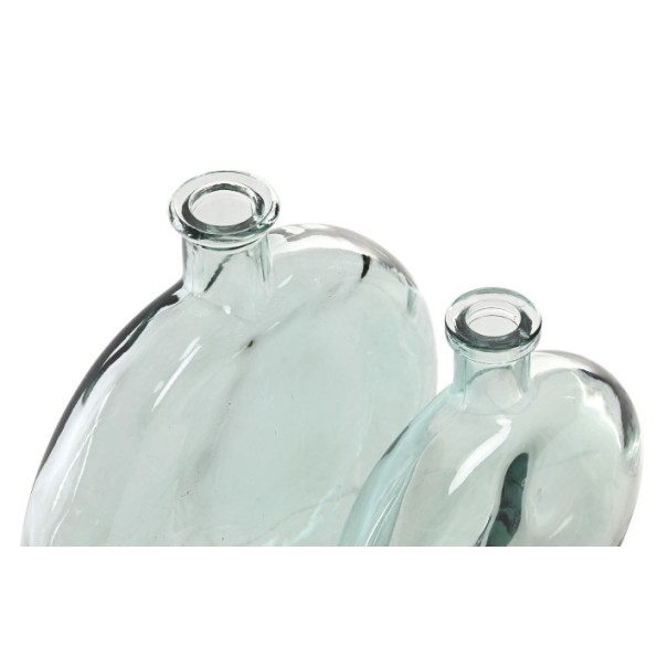 JARRON SET 2 CRISTAL 16,5X5X18,5 AZUL