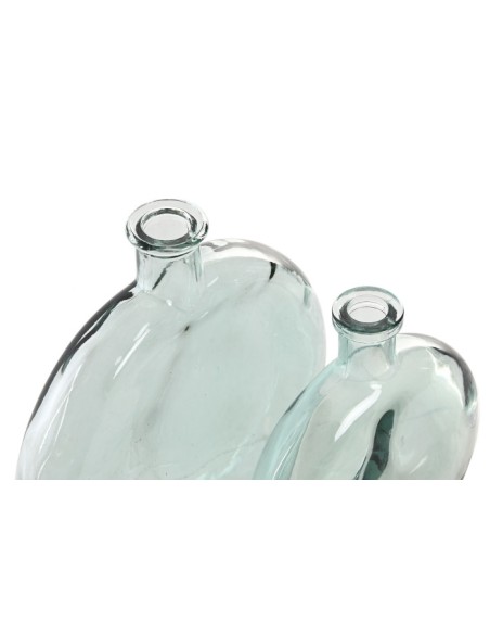 JARRON SET 2 CRISTAL 16,5X5X18,5 AZUL