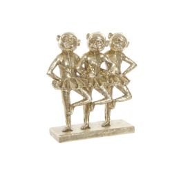 FIGURA RESINA 23X9,5X24 MONOS BAILARINAS DORADO