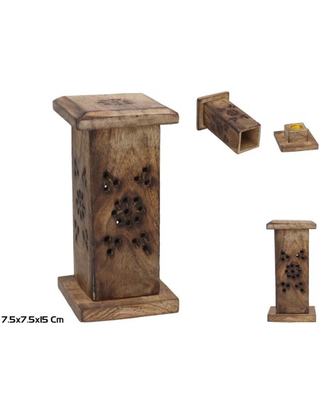 TORRE PORTA INCIENSO BHARAT 7,5X7,5X15CM