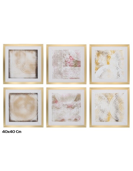 CUADRO PINTADO 40X40 ABSTRACTO ORO