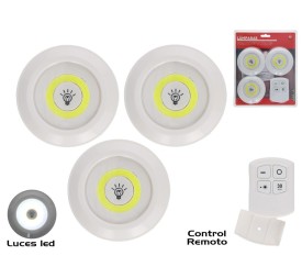 SET 3 LAMPARAS LUZ LED CON CONTROL REMOTO 9X1,5 CM