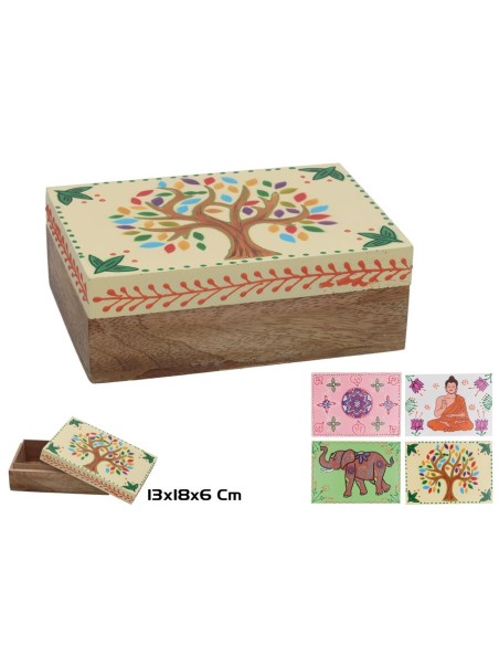 CAJA DECORADA BHARAT 13X18X6CM 4 SURTDOs