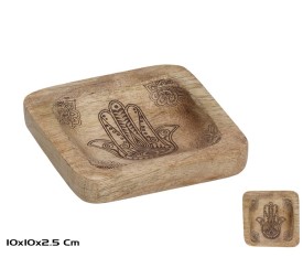 BANDEJA MADERA 10X10X2,5CM HAMSA