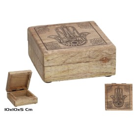 CAJA MADERA HAMSA 10X10X5CM