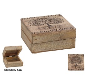 CAJA MADERA ARBOL VIDA 10X10X5CM