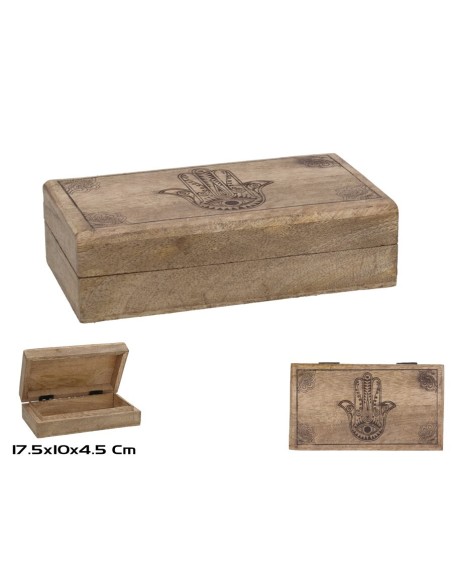 CAJA MADERA HAMSA 17,5X10X4,5CM