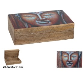 CAJA MADERA ESMALTADA BUDA 21,5X14X7CM