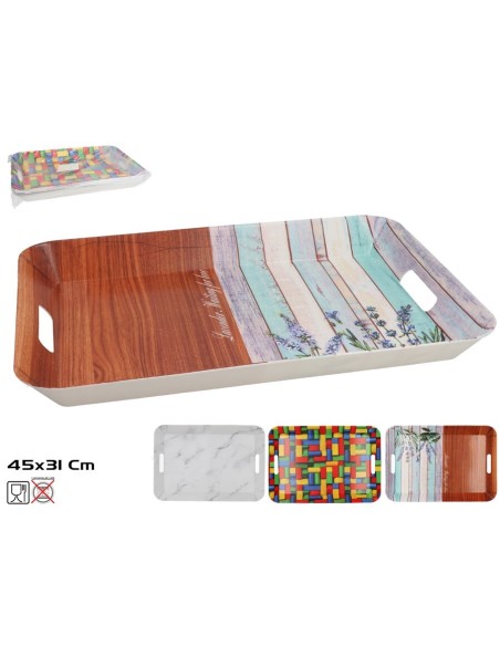 BANDEJA RECTANGULAR ALFRED 45X31CM 3 SURT