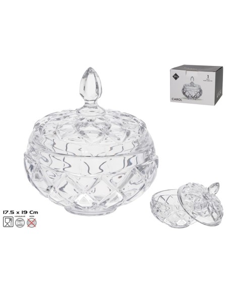 BOMBONERA CRISTAL KIRTU 17,5X17,5X19 CM