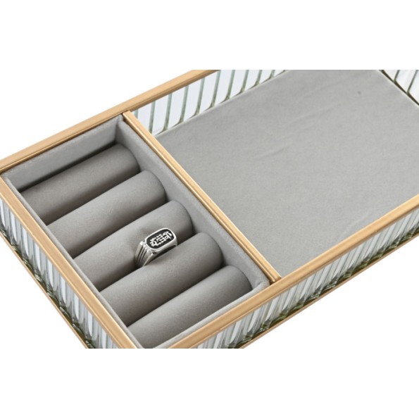 JOYERO CRISTAL METAL 25X13X4 TRANSPARENTE