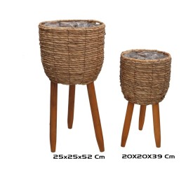 SET 2 MACETEROS C/PIE IREN 25X25X52CM