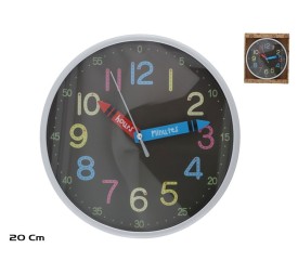RELOJ DE PARED SCHOOL 20CM PLATA