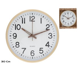 RELOJ PARED EFECTO MADERA RESH 30CM
