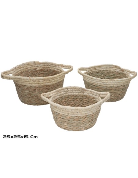 SET 3 CESTAS OLIVIA  25X25X15CM