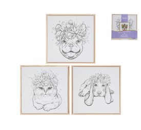 CANVAS C/MARCO MDR COLOREA  ANIMAL 30X30  3 SURT