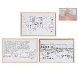 CANVAS C/MARCO MDR  COLOREA EDIFICIO 20X30  3 SURT