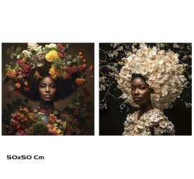 CUADRO CRISTAL TEMPLADO HUIDA 50X50CM 2 SURT.