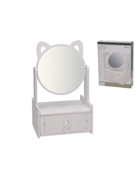 KIT MONTABLE ESPEJO OREJAS CON CAJON 12.5x16.5x28 cm