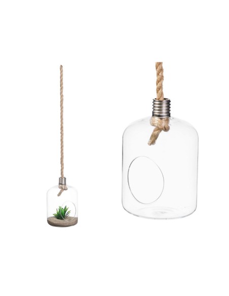 JARRON COLGAR CUERDA FORMA BOMBILLA GRAND 18,5 x 18,5 x 27CM