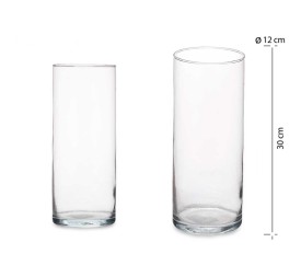 JARRON CRISTAL CILINDRO 12CM DIAM X 30CM