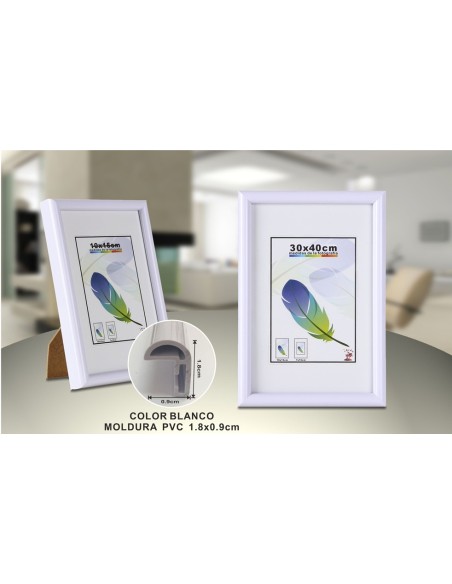 PORTAFOTO BLANCO PVC-604 30*40CM(6/12)
