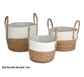 SET 3 CESTAS SEVILLA 32,5X5 X32,5X24,5/34CM